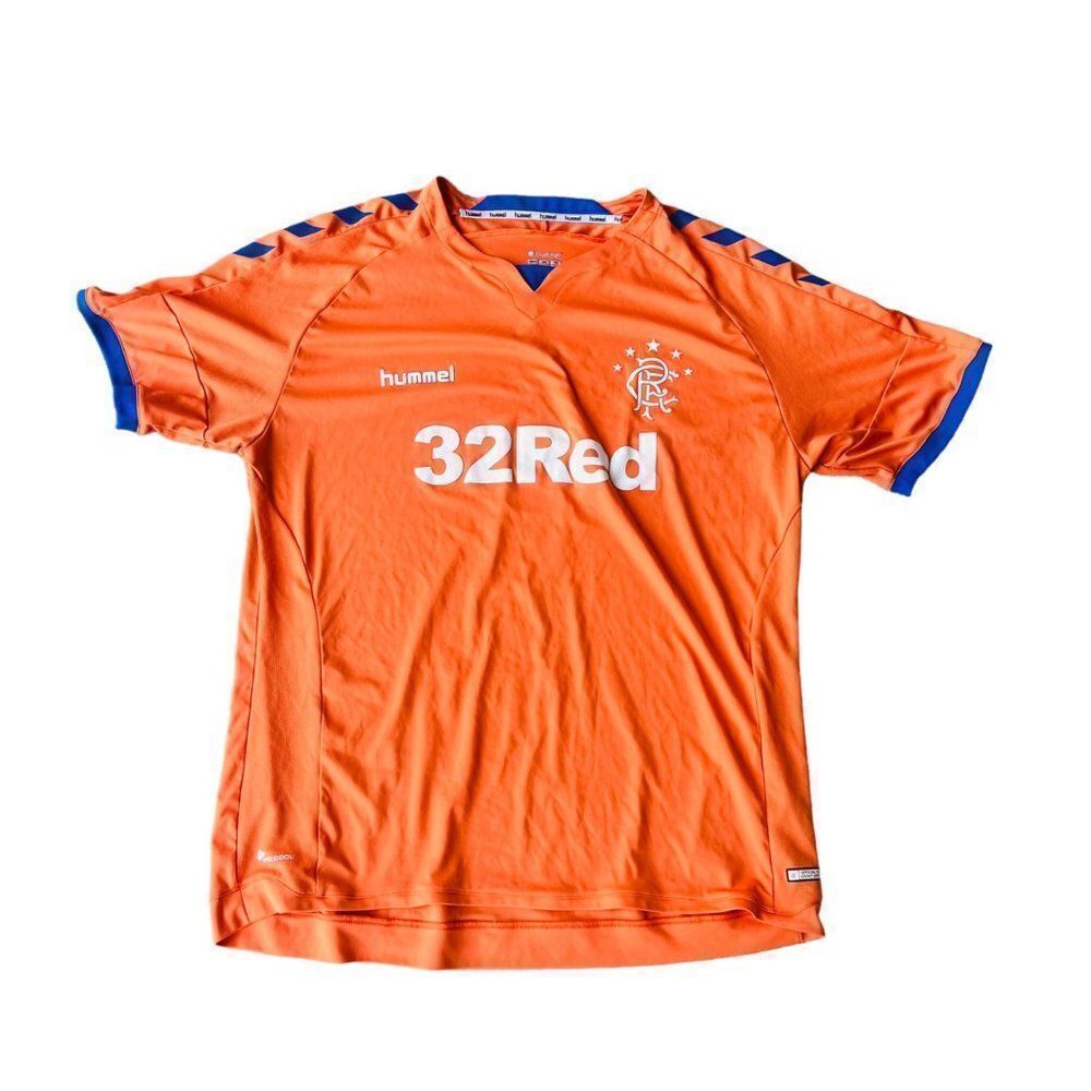 Hummel Glasgow Rangers 2018-19 Futbol Soccer Jersey Orange / White‎ Men's 4XL